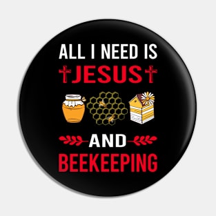 I Need Jesus And Beekeeping Beekeeper Apiculture Pin