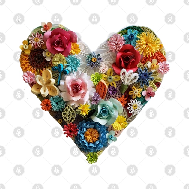 Printed Paper Quilling art. quilling heart.flower heart by solsolyi