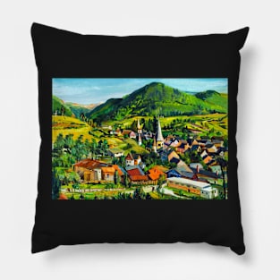 Village in the mountains Pillow