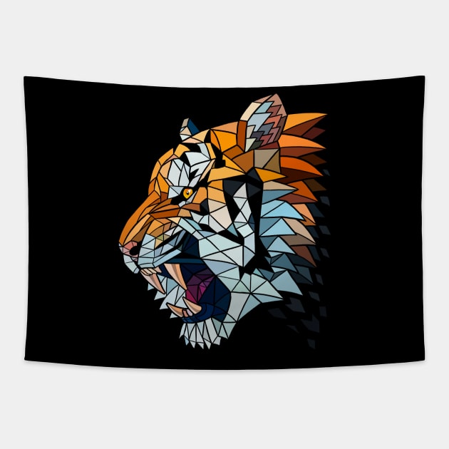 Tiger glass Tapestry by albertocubatas