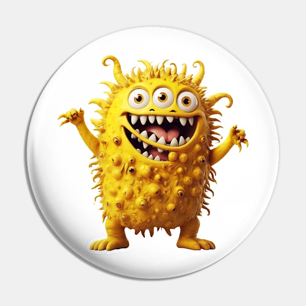Yellow funny monster Pin by bswlife