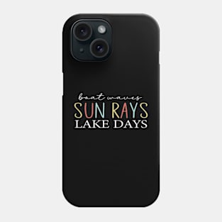 Boat Waves Sun Rays Lake Days Cute Summer Vacation Mom Phone Case