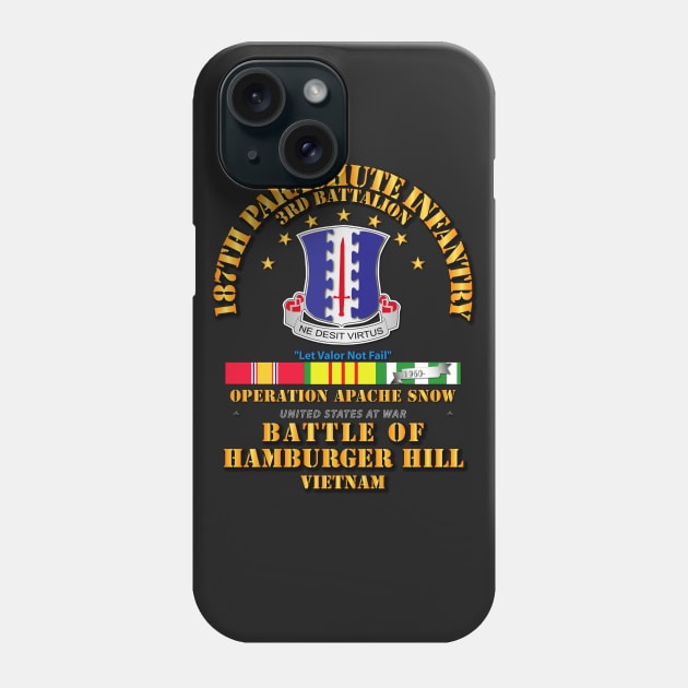 Hamburger Hill - 3rd Bn 187th Infantry w Svc Ribbons Phone Case by twix123844