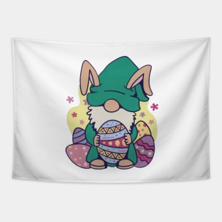 Easter Bunny Spring Gnome Easter Egg Hunting And Basket Gift Tapestry