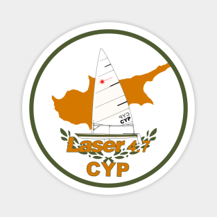 laser class sailboat on flag Cyprus Magnet