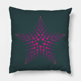 Hot pink fractal star - beautiful design for girls and women Pillow