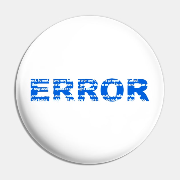 Blue Screen ERROR Computer Glitch Pin by AustralianMate