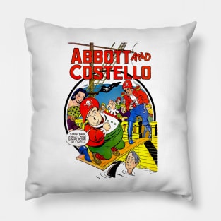 Abbott and Costello Vintage Comic Pirate Style Comedy Tee Pillow