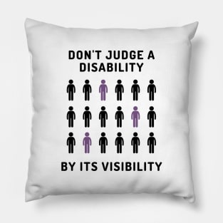 Disability Visability Black Text Pillow