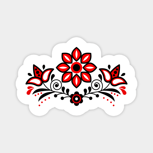 Scandinavian floral design Magnet by Savvalinka