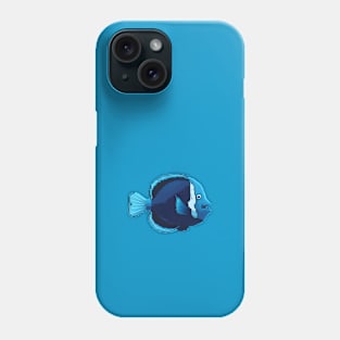 Blue fish pixel art Phone Case
