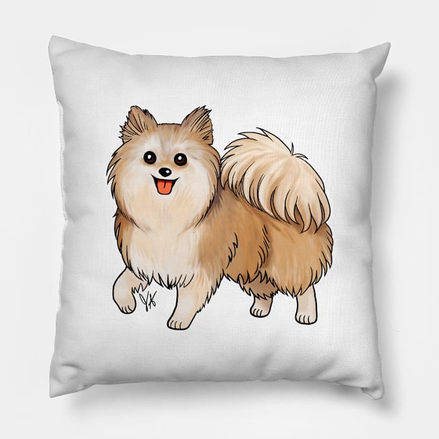 Dog - Pomeranian - Cream Pillow by Jen's Dogs Custom Gifts and Designs