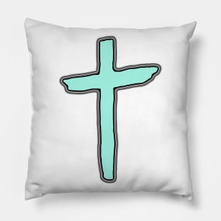 Teal Cross Pillow