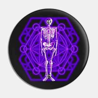 Skeleton and Sacred Geometry Pin