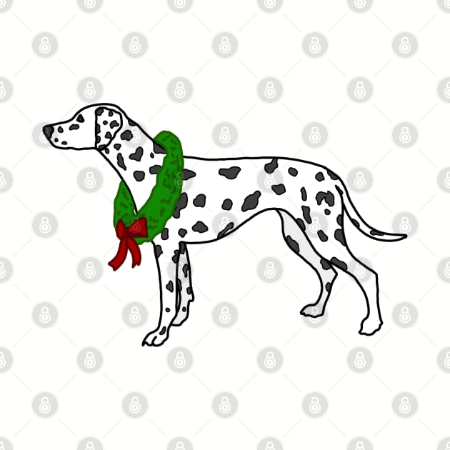 Festive Dalmatian in Wreath by Art by Lex