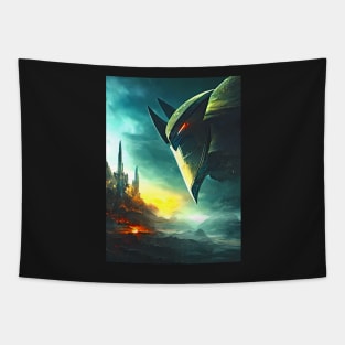 Human/Alien War - Capitol Invasion - AI Generated Sci Fi Concept Art - Tapestry