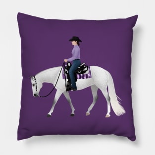 Gray Western Pleasure Horse - Equine Rampaige Pillow