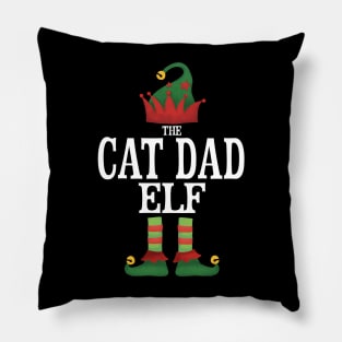 Cat Dad Elf Matching Family Group Christmas Party Pajamas Pillow