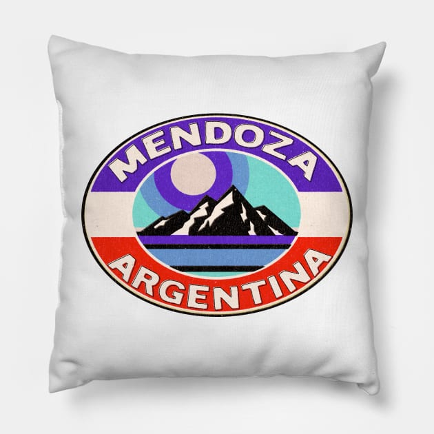 Mendoza Argentina Malbec Andes Wine Mountains Pillow by TravelTime