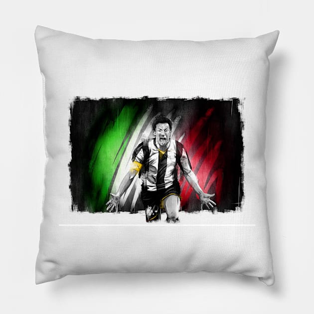 Alessandro Del Piero Juventus Serie A Football Artwork Pillow by barrymasterson