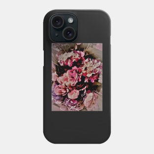 ROSES HYDRANGEAS VINTAGE PINK BOUQUET CHINTZ Phone Case