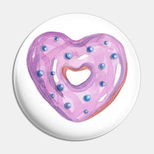 Blueberry heart donut Pin