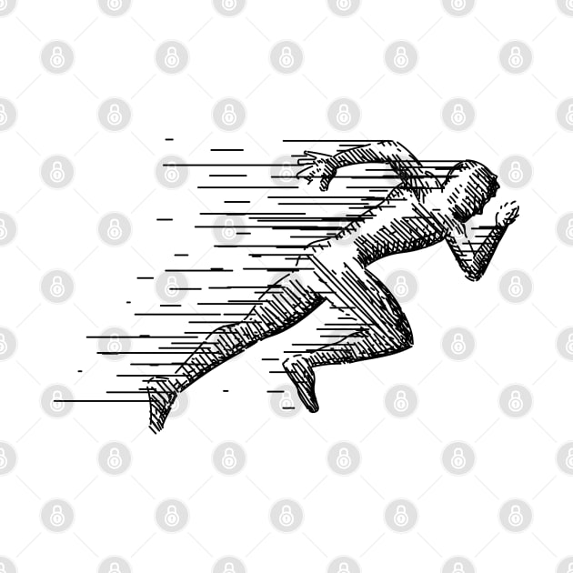 Runner Running Abstract by KC Happy Shop