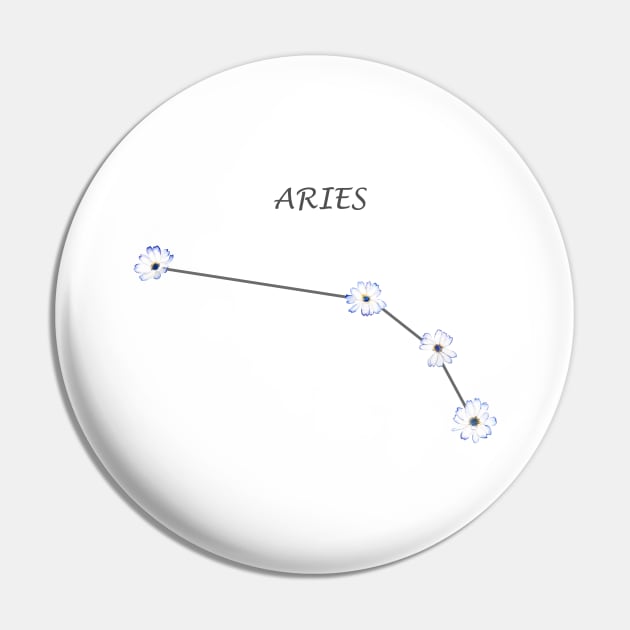 Aries Zodiac horoscope Constellation Sticker flower Pin by colorandcolor