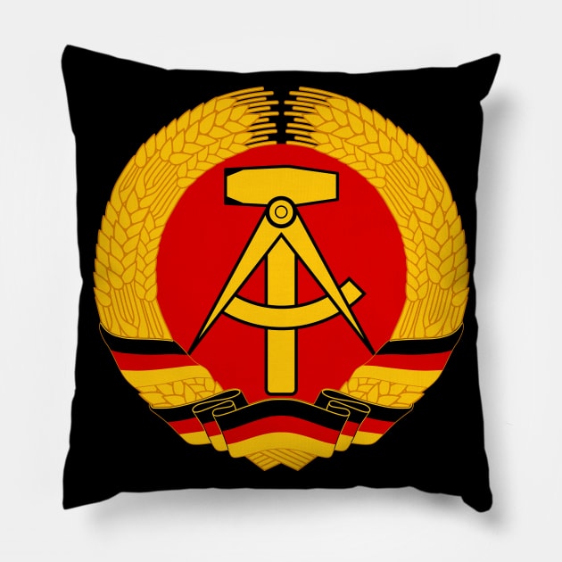 East German Coat of Arms - German Democratic Republic, Soviet Union, Historical Pillow by SpaceDogLaika