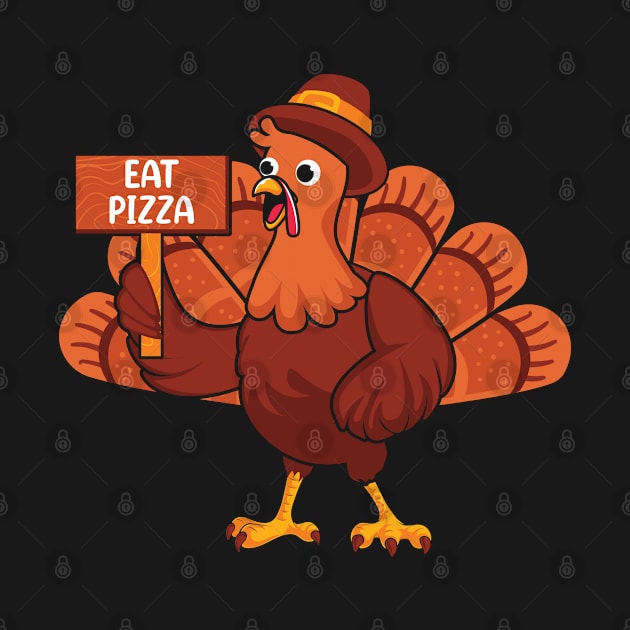 Thanksgiving Turkey Eat Pizza by MZeeDesigns