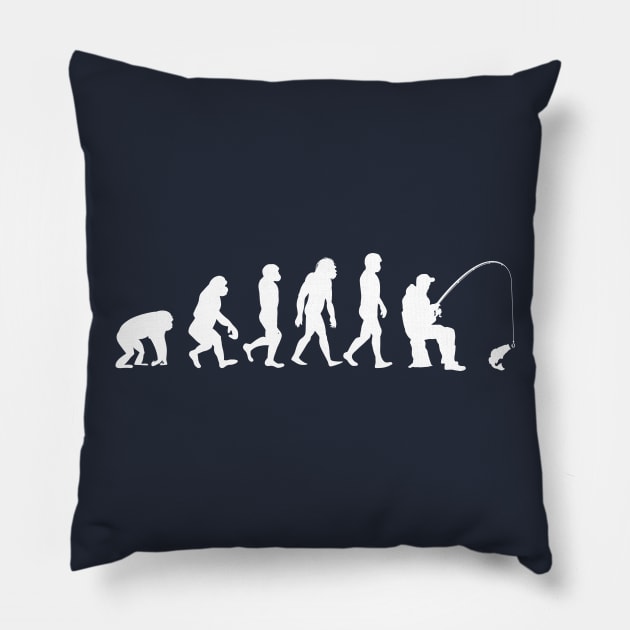 Fishing Evolution l Sitting Fisherman gift Pillow by Shirtbubble