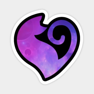 Celestial Valentines Cat Heart Magnet