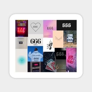 666 angel number aesthetic collage Magnet