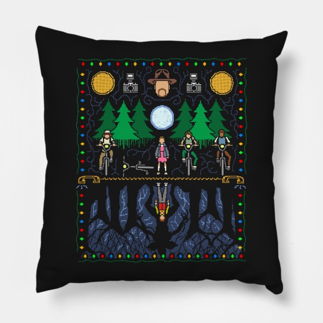 Upside Down Ugly Christmas Sweater Pillow by SolarFlare