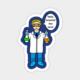 Cute cartoon scientist boy Magnet