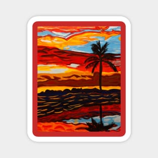 Sunset Palms By Scott Hulderson Magnet