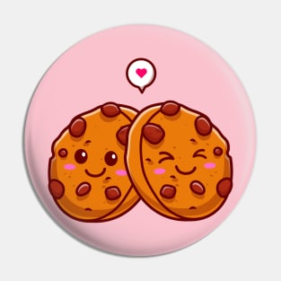 Cute Cookies With Milk Cartoon Pin