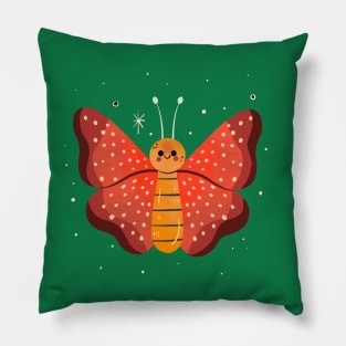 Butterfly Painting Hand Drawn Pillow