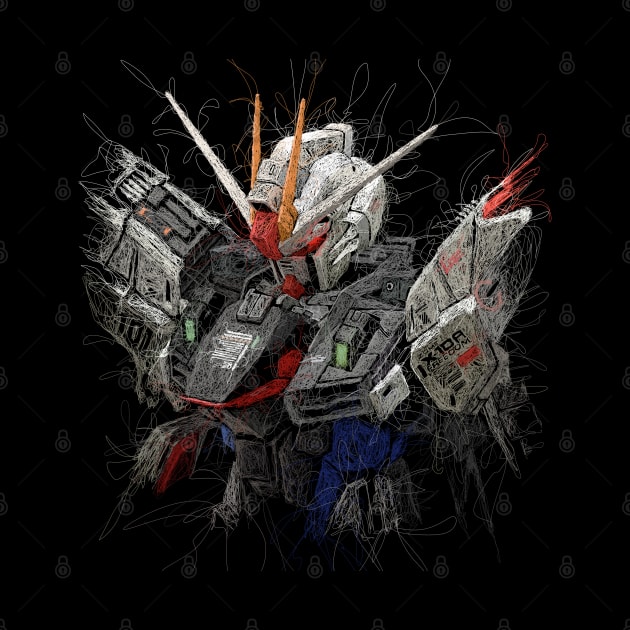 Freedom Gundam ZGMF X10A Scribble Artwork by Gundam Artwork