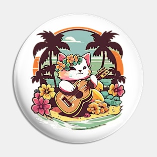 Aloha Ukulele Kitty Pin