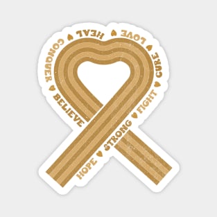 Gold Yellow Awareness Ribbon Magnet