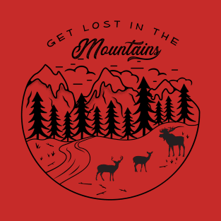 Traveling Adventure Get Lost in the Mountains Hiking and Camping T-Shirt