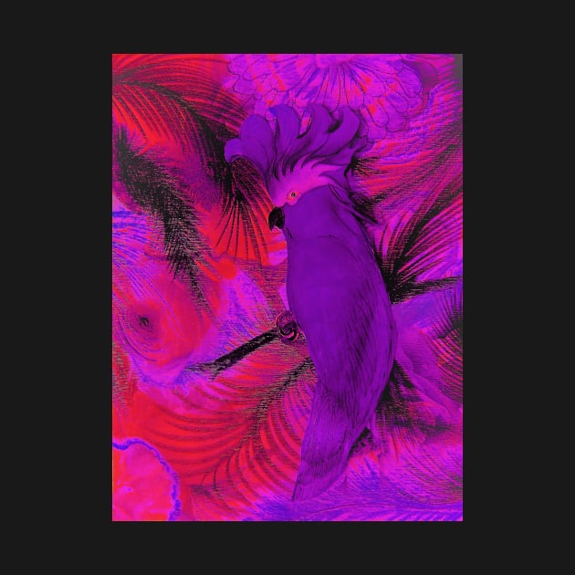 VIBRANT PURPLE RED CORAL PARROT COCKATOO POSTER PALM TROPICAL PRINT by jacquline8689