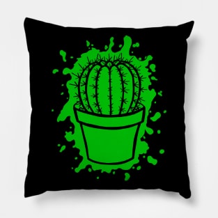 Barrel Cactus - Splatter Cut Out Green Pillow