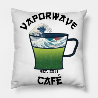 Vaporwave Aesthetic Great Wave Off Kanagawa Cafe Coffee Tea Pillow