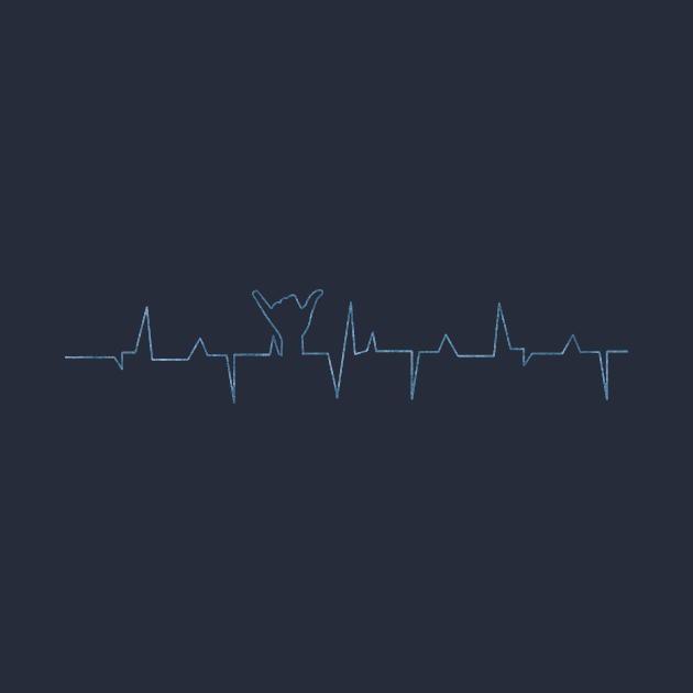 Shaka Surfer Heartbeat Blue by Coumenole Design