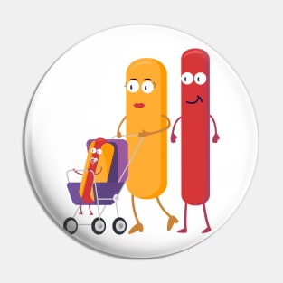 Hot Dog Family Pin