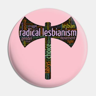 Colorful lesbian labrys word cloud - lgbt Pin