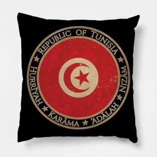 Vintage Republic of Tunisia Africa African Flag Pillow