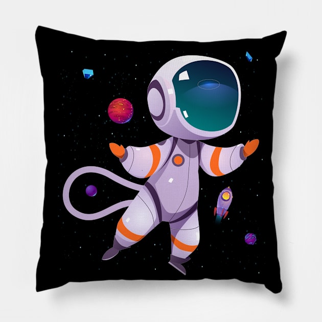 Astronauts in Space Pillow by Dynamic Design